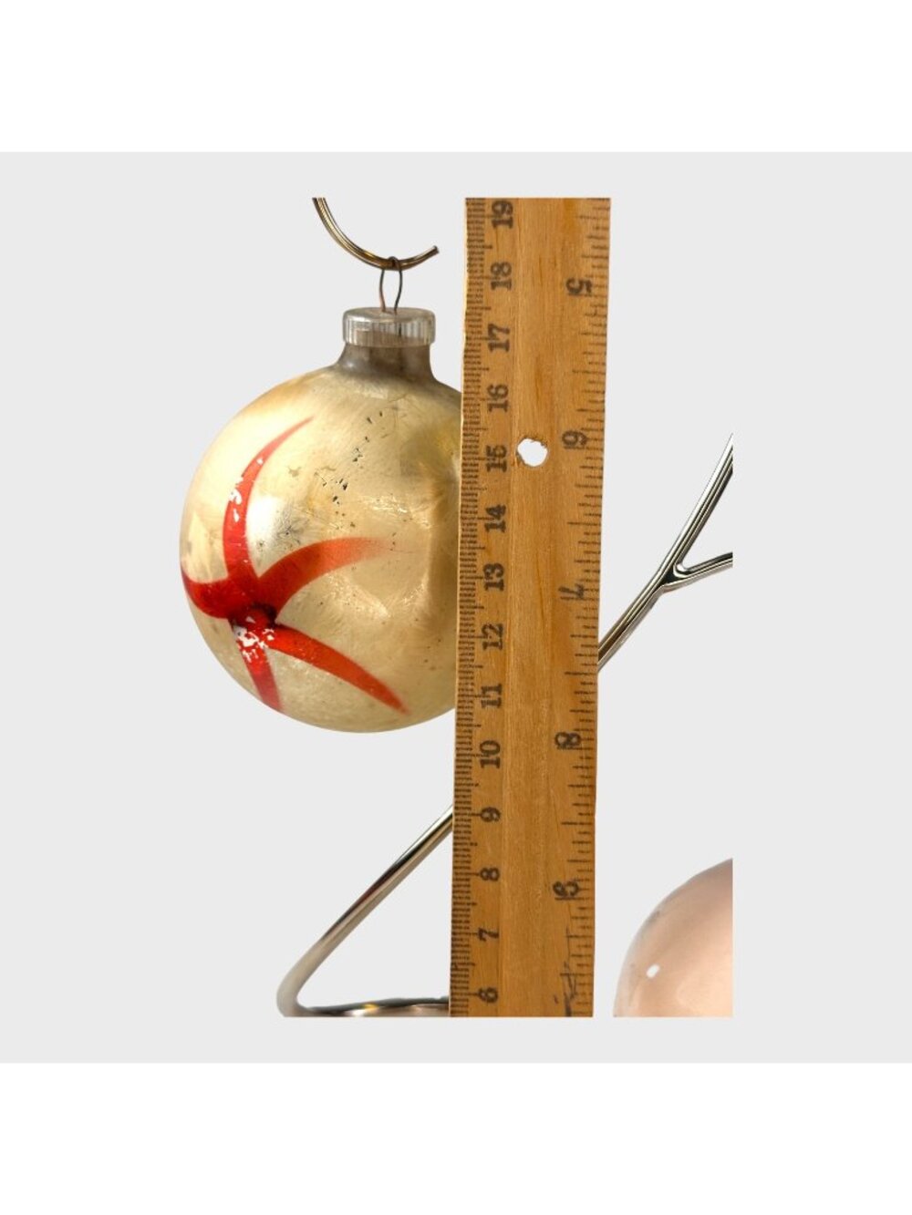 Vintage West Germany Glass Ball Ornaments Set Of 2 Hand-Painted Red & Gold Holid - Picture 8 of 9